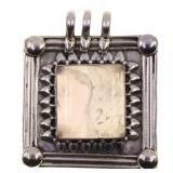 STERLING SILVER ROSE QUARTZ SQUARE PENDANT