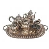 STERLING SILVER SANBORNS MEXICO FLORAL TEA SET