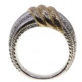 TWO-TONED STERLING JUDITH RIPKA CUBIC ZIRCONIA RIN