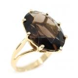 10K YELLOW GOLD SMOKY QUARTZ COCKTAIL RING