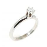 14K WHITE GOLD 0.28 CT ROUND DIAMOND SOLITAIRE RIN