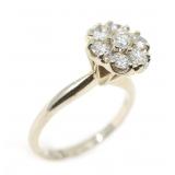 14K WHITE GOLD 0.80 CTW DIAMOND COCKTAIL RING