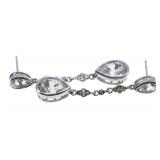 14K WHITE GOLD LIGHT BLUE TOPAZ DROP EARRINGS