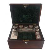 19TH C. WOODEN TRAVEL VANITY DRESSER BOX
