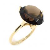 10K YELLOW GOLD SMOKY QUARTZ COCKTAIL RING