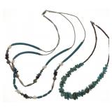 BEADED TURQUOISE STERLING SILVER NECKLACES