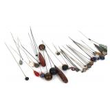 EARLY TO MID 20TH C. HATPINS - 6" TO 12" LENGTH