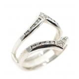 14K WHITE GOLD 0.12 CTW DIAMOND WEDDING RING GUARD