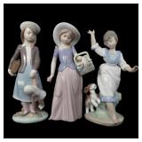 LLADRO PORCELAIN SMALL FIGURINES - LOT OF 3