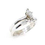 14K WHITE GOLD 0.34 CTW DIAMOND WEDDING RING SET