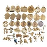 STERLING SILVER VERMEIL NOVELTY CHARMS