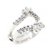14K WHITE GOLD 1.14 CTW DIAMOND WEDDING RING GUARD