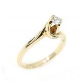 14K YELLOW GOLD 0.21 CT ROUND DIAMOND SOLITAIRE RI