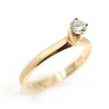 14K YELLOW GOLD 0.21 CT ROUND DIAMOND SOLITAIRE RI