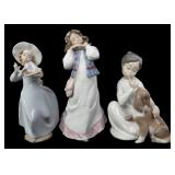 LLADRO PORCELAIN SMALL FIGURINES - LOT OF 3