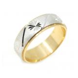 14K TWO-TONE WHITE & YELLOW GOLD WEDDING BAND
