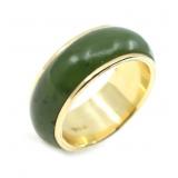 14K YELLOW GOLD & JADE FASHION BAND