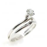 14K WHITE GOLD 0.14 CT ROUND DIAMOND WEDDING RING