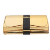 1970s GUCCI GOLD-TONE METAL CLUTCH PURSE