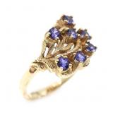 10K YELLOW GOLD PURPLE SPINEL FASHION RING