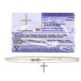 14K ROSE GOLD 0.25 CTW DIAMOND CROSS PENDANT WITH