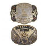 2010 SILVER-PLATED AFJRA CHAMPION AWARD BELT BUCKL