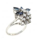 14K WHITE GOLD 0.48 CTW DIAMOND & SAPPHIRE COCKTAI