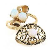 10K YELLOW GOLD OPAL FASHION RINGS