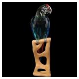 SWAROVSKI CRYSTAL FIGURINE "MACAW CHROME GREEN"