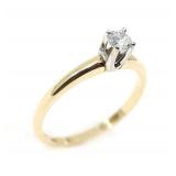 14K YELLOW GOLD 0.21 CT ROUND DIAMOND SOLITAIRE RI