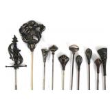 VICTORIAN HATPINS WITH STERLING SILVER HEADS
