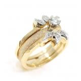 14K YELLOW GOLD 0.31 CTW DIAMOND WEDDING RING SET