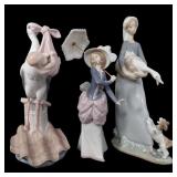 LLADRO PORCELAIN SMALL FIGURINES - LOT OF 3