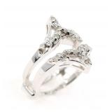 14K WHITE GOLD 0.40 CTW DIAMOND RING GUARD