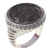 STERLING SILVER JUDITH RIPKA VERONA COIN RING