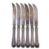 WEIGHTED STERLING SILVER CHEESE KNIVES - SET OF 6