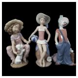 LLADRO PORCELAIN SMALL FIGURINES - LOT OF 3