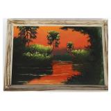 FLORIDA HIGHWAYMEN SUNSET RIVER OIL PAINTING ON UP
