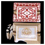HERMES PORCELAIN MINIATURE ASHTRAYS