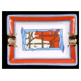 HERMES PORCELAIN QUADRIGE MINIATURE ASHTRAY