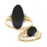 10K YELLOW GOLD BLACK ONYX FASHION RINGS