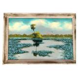 AL HAIR FLORIDA HIGHWAYMEN PAINTING HYACINTH MARSH