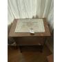 Wood Pressboard End Table On Wheels