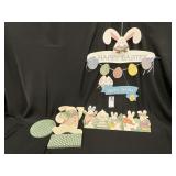 Easter Wooden Hangings & Bunny Waiter Stand