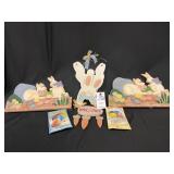 Wooden Easter Bunny Tole Painted Wall Hangings