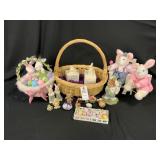 Easter Baskets, Figurines & Mr/Mrs Cottontail
