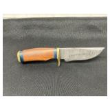 Damascus Steel Hunting Knife with Sheath