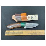 Custom Damascus Steel Knife with Sheath