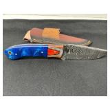 Damascus Steel Knife with Sheath