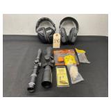 Scope, Hearing Protection, and Cleaning Items